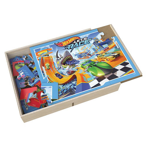 Spin Master 5 Piece Children's Wooden Puzzle - Hot Wheels